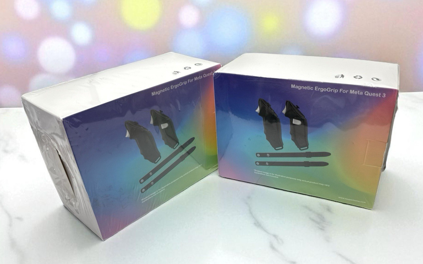 Magnetic ErgoGrip x2 with Silicone Straps for Meta Quest 3 With Guide 2pack