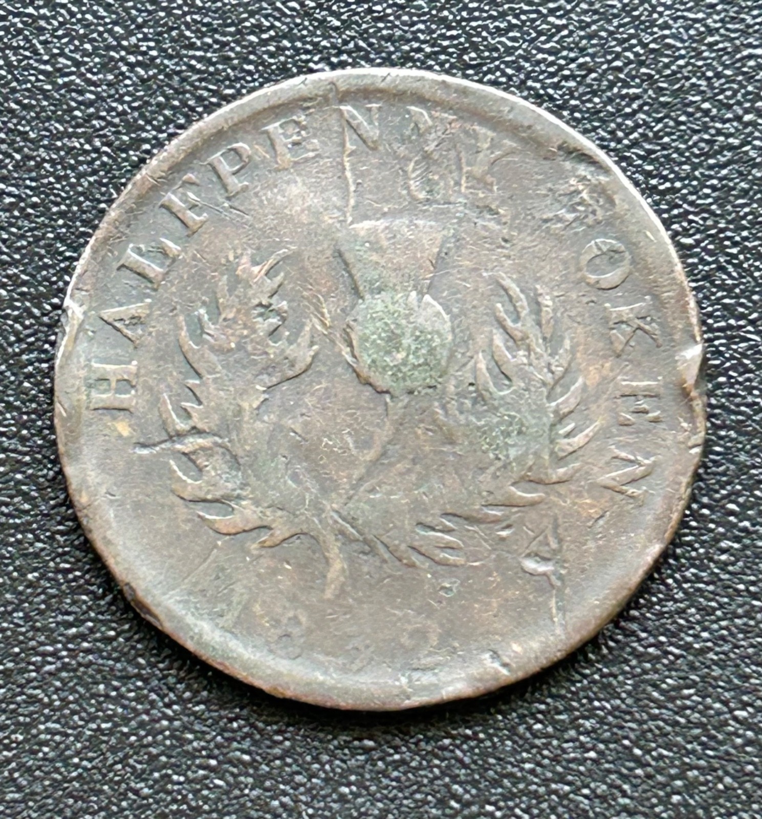 1832 Nova Scotia Halfpenny Token Worn #256