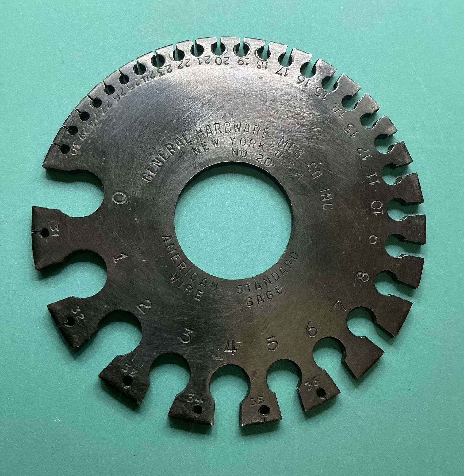 General Hardware MFG Co Wire Gage NO 20 American Standard Wire Gage Made in USA