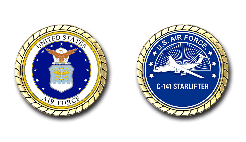 US Air Force C-141 Starlifter Aircraft Challenge Coin