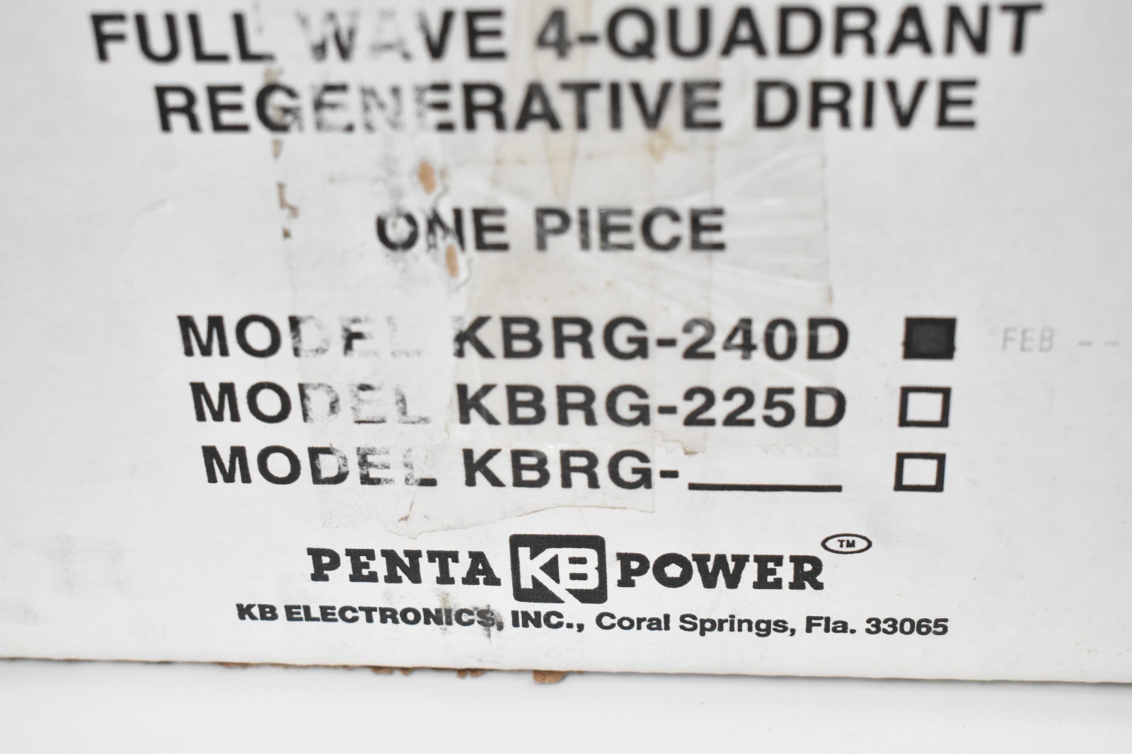 New KB Electronics KBRG-240D 8802 DC Motor Control 4-Quad Regen
