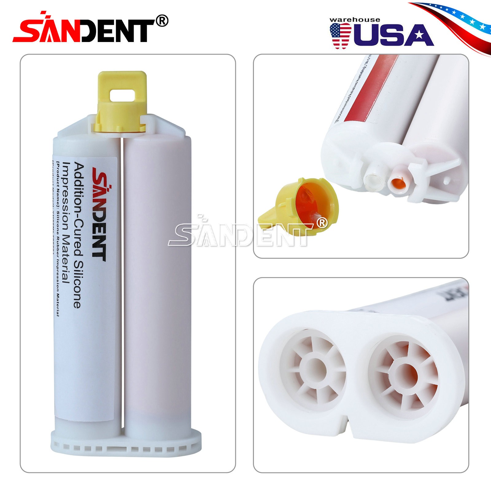2 sets Dental Elastomeric Impression Putty Silicone Material Light Body 50ML