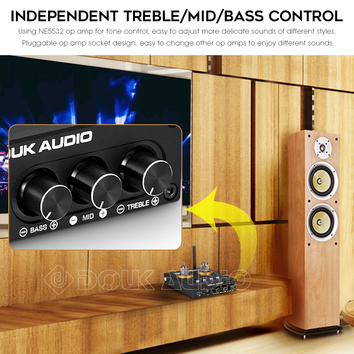 Mini Tube Preamplifier with Bluetooth 5.0 / USB SD Play / Headphone Amp / Remote