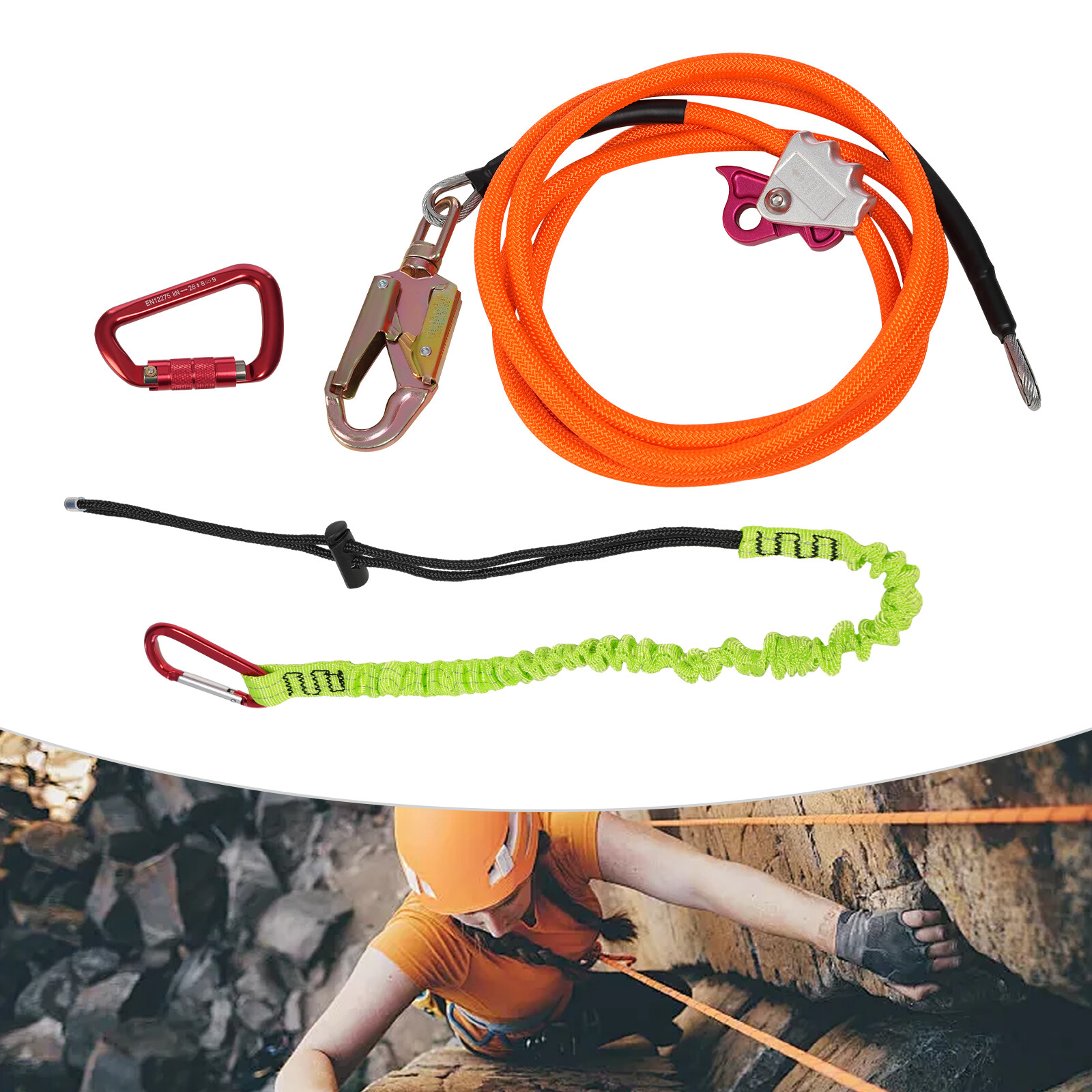 20kn Sling Device Flip Line Steel Wire Core Flipline Kit Tree Climbing Lanyard