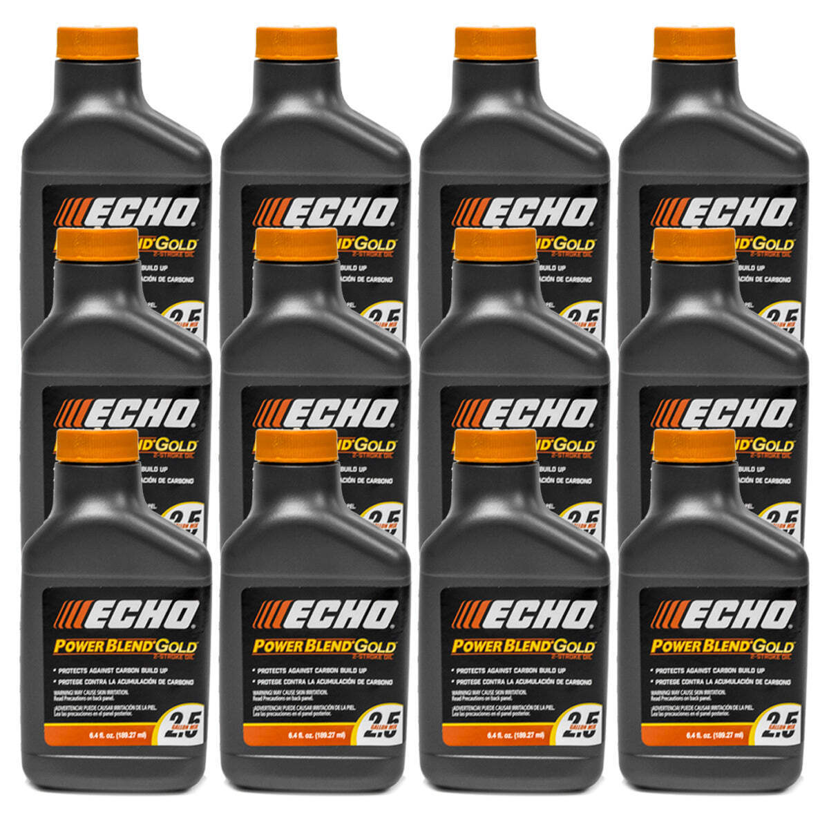 12 Pack Echo Oil 6.4 oz Bottles 2 Cycle Mix for 2.5 Gallon – Power Blend 6450025