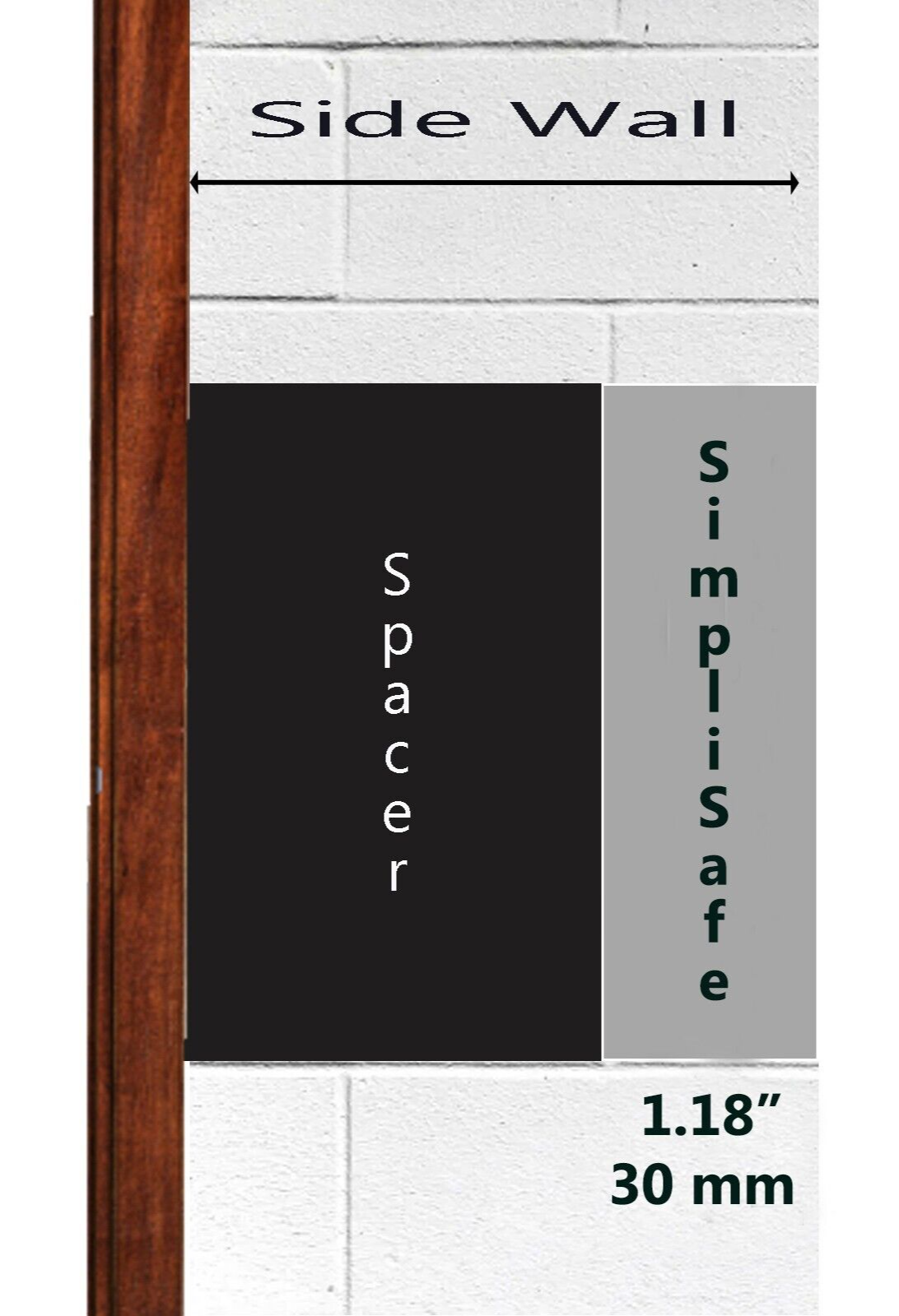 SimpliSafe Video Doorbell Custom Expander Spacer Mounting Bracket 0.5"-3.5"