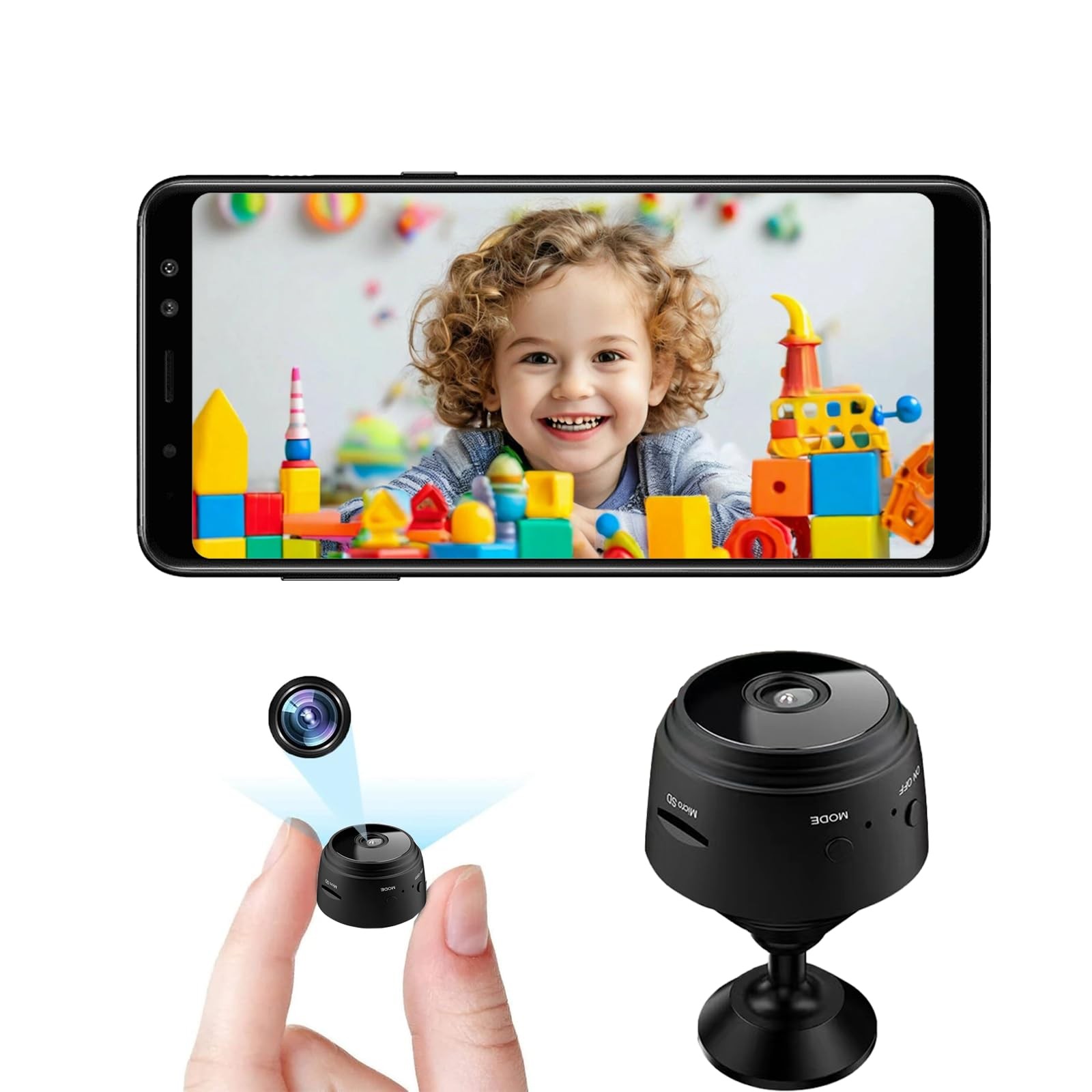 senri Mini Security Camera, 1080P HD WiFi Home Indoor Outdoor Camera for Grey