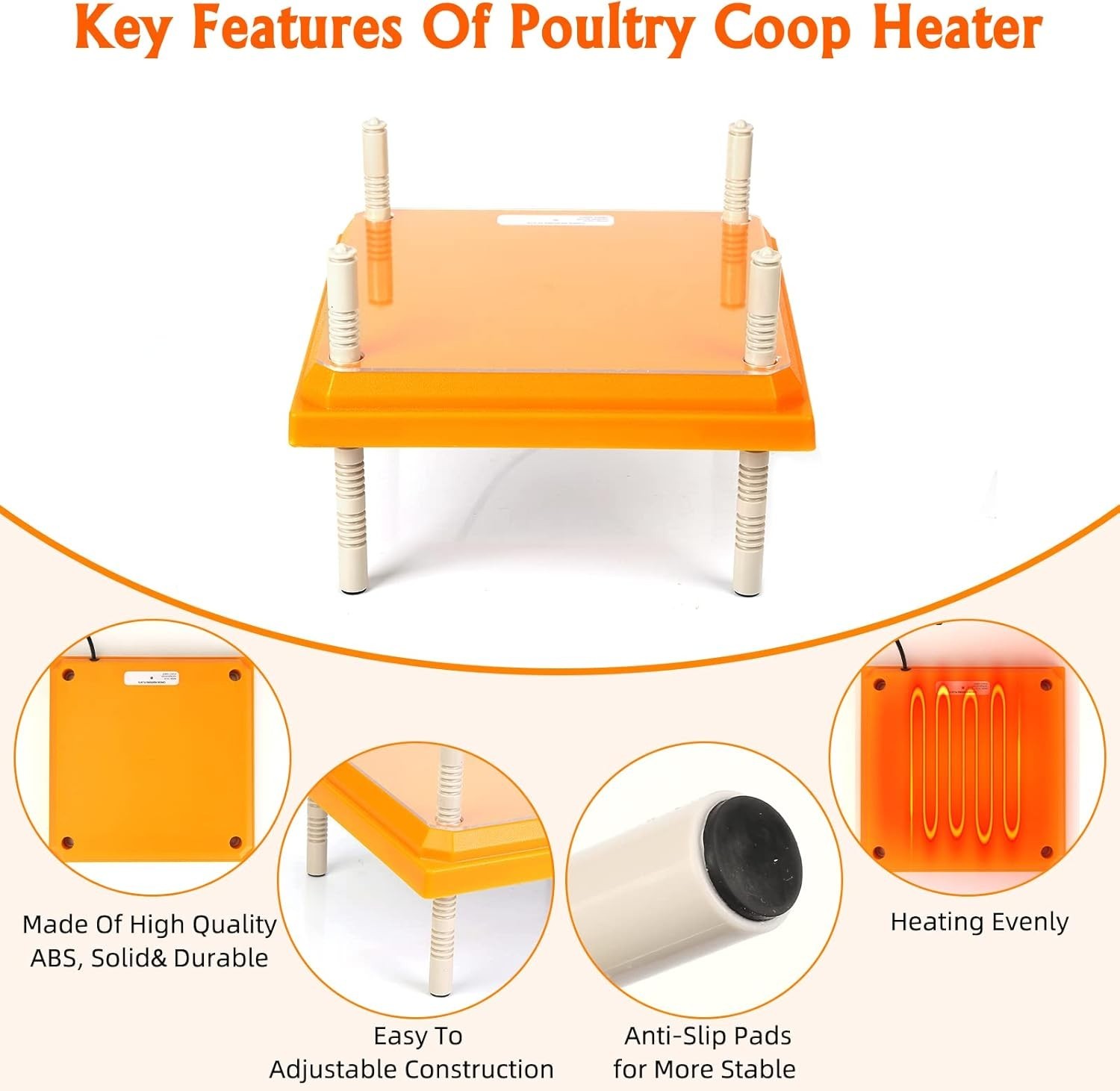 Electric Heating Plate for Chicks with Multiple Height Options and Insulation