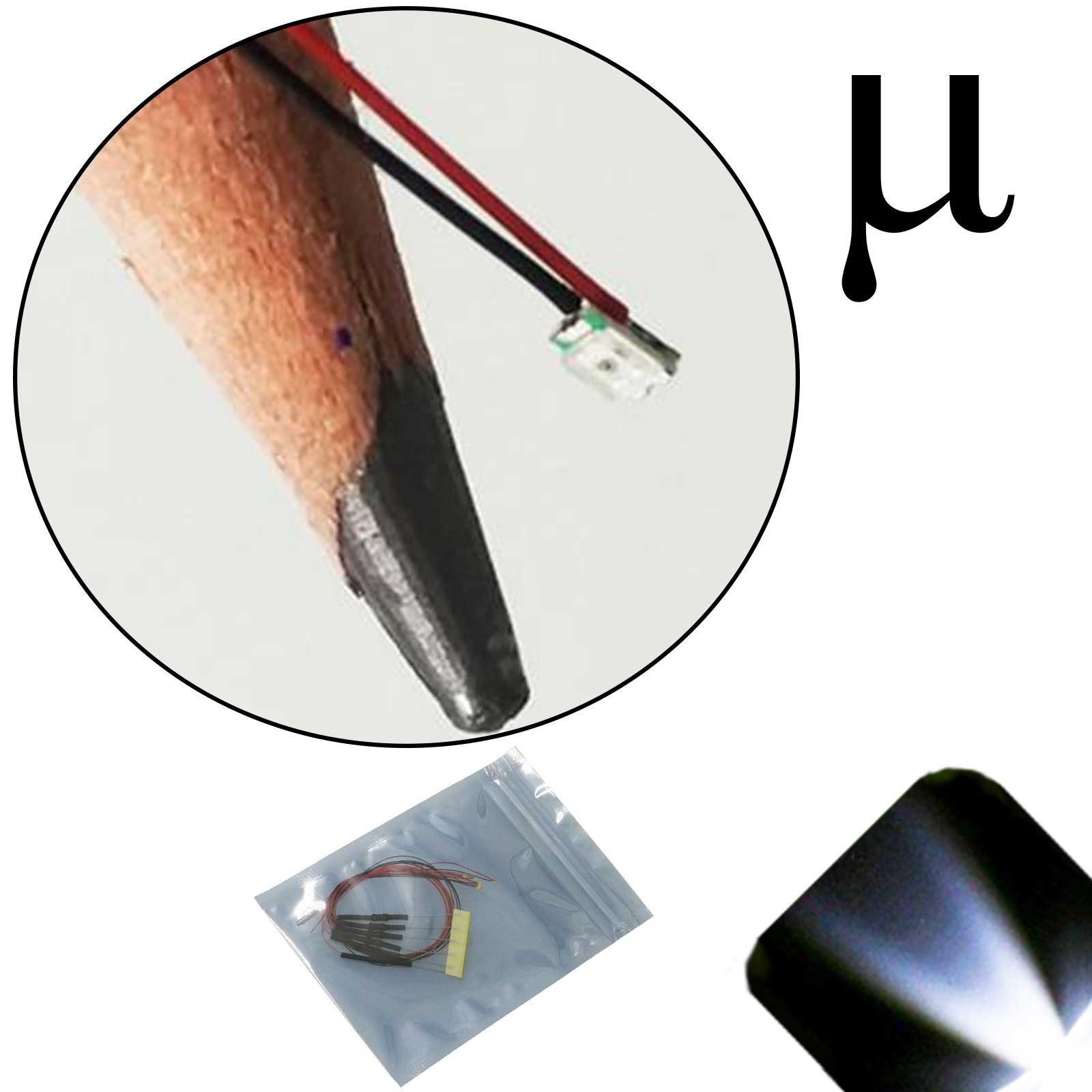 20 x 12v 0805 2012 Cool Clear White Micro SMD LED Pre-Wired Light Soldered Lead