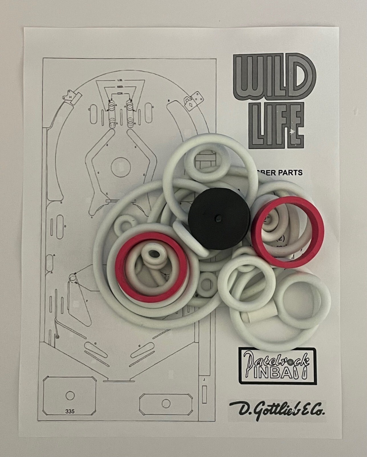 1972 Gottlieb Wild Life Pinball Machine Rubber Ring Kit