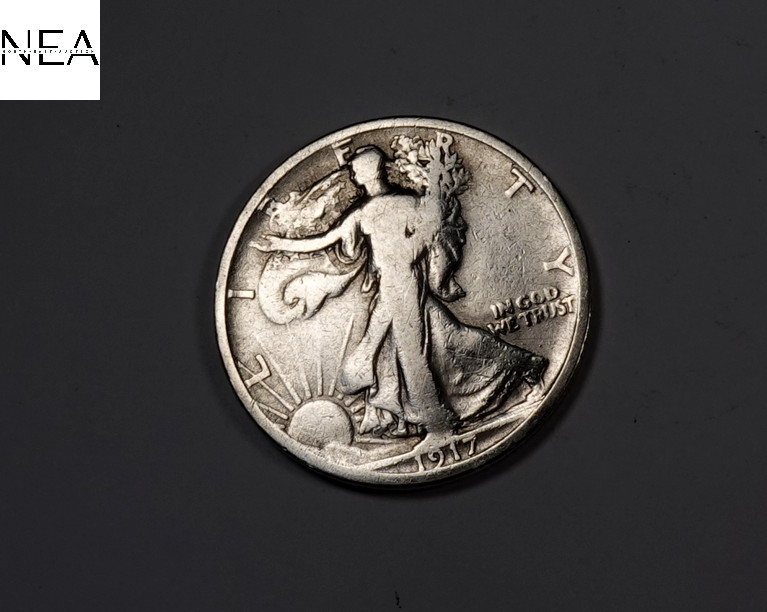 1917-S Walking Liberty Half Dollar ~ Fine F ~ 90% Silver ~ ZH161