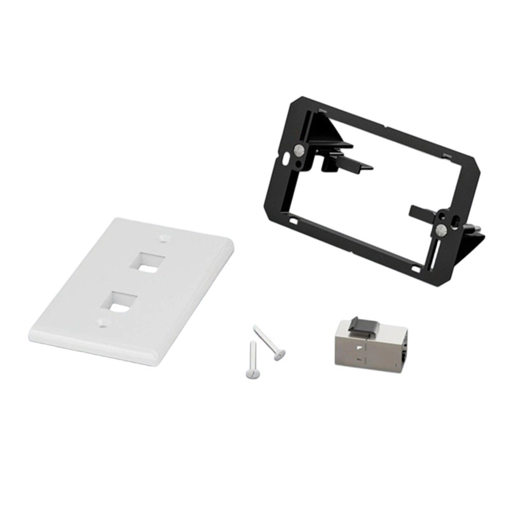 White Ethernet Wall Plate 2 Port ABS Material for Reliable Connectivity