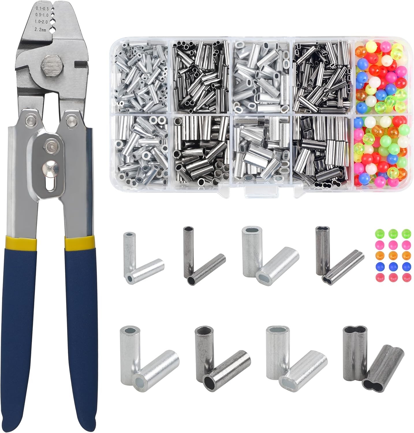 Fishing Crimping Tool Kit Stainless Steel Crimp Pliers Wire Rope Crimping Tool +