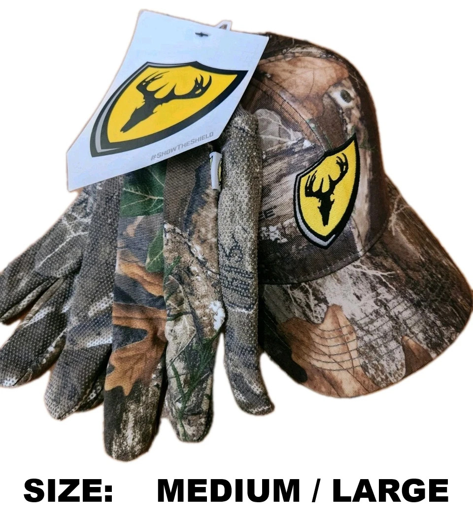 Realtree Edge Camo Cap Scent Blocker Hunting Hat & Gloves Combo - Medium / Large