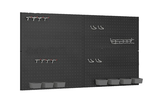 TNINE 28PC 4 PEGBOARD PANELS & ACCESSORIES - BLACK