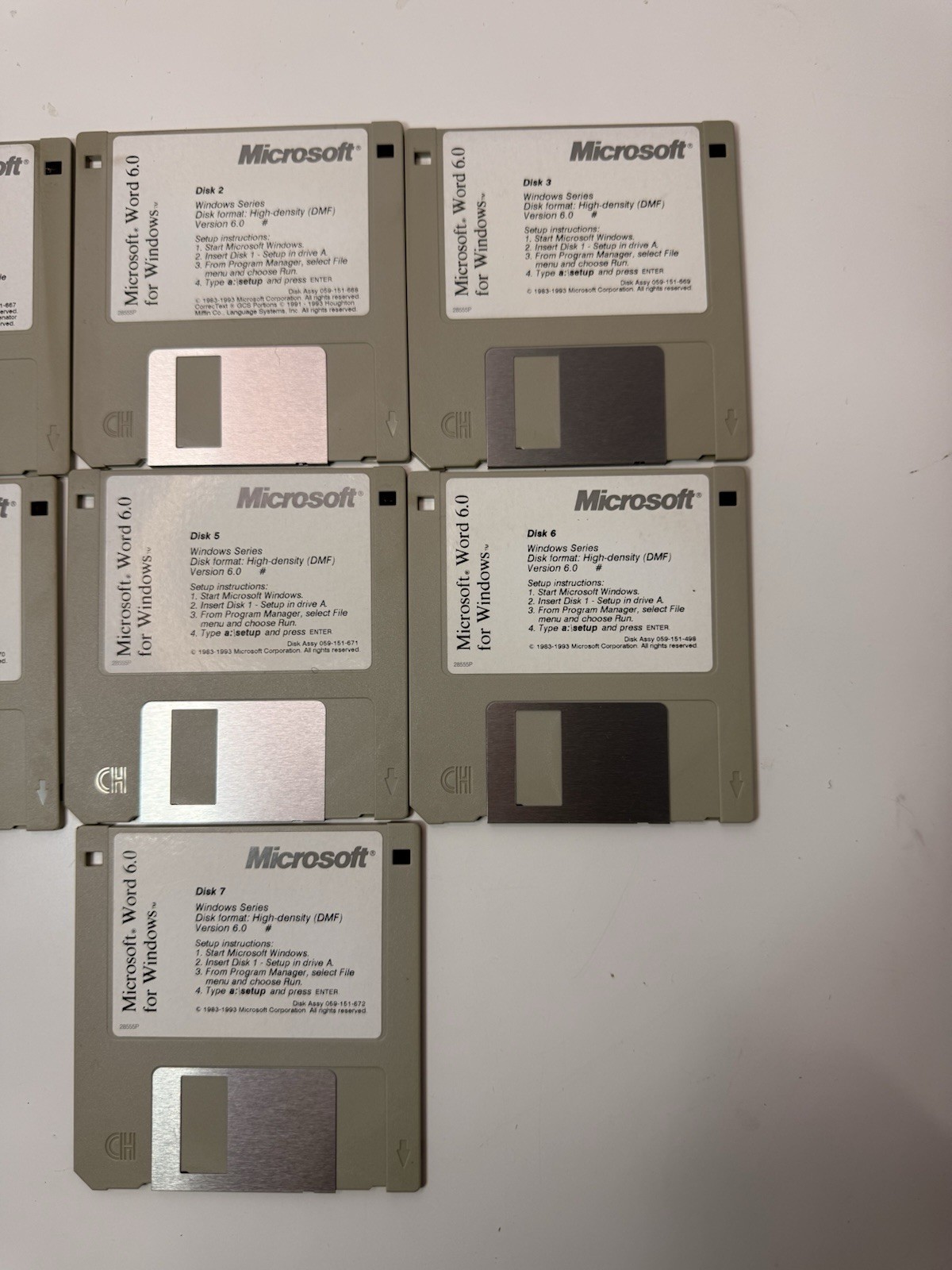 Vintage Microsoft Word 6.0 for Windows – 7 Disk Set (1993)