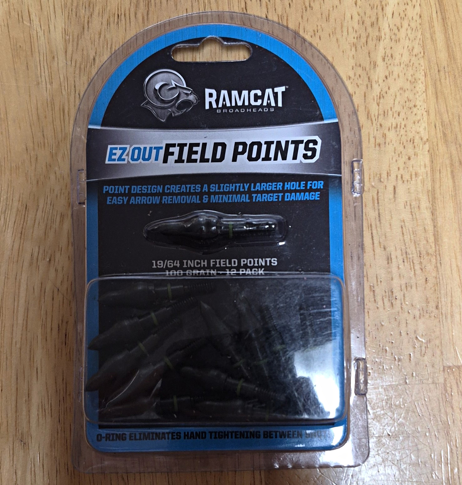 Ramcat EZ Out Field Points 19/64 100 Grain Black 12 Pack R5006