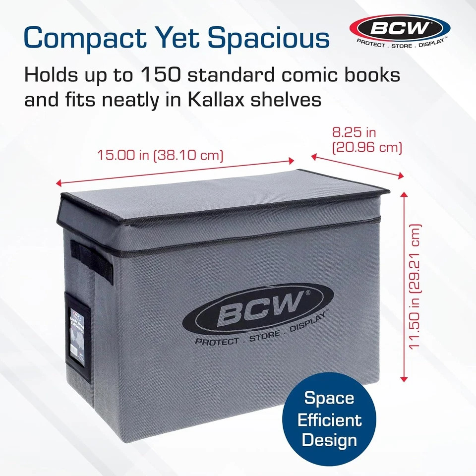 Comic Book Storage Box - 1 Ct | Foldable Comic Book Case | Each Fits 125-150 Sle
