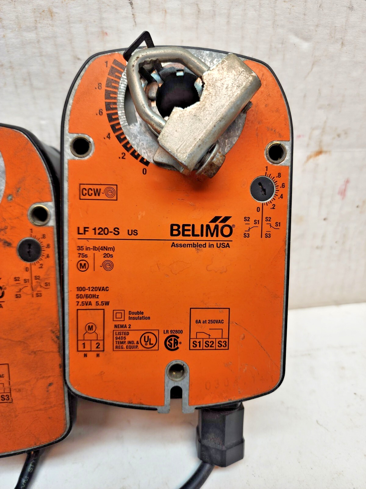 Lot 2 Belimo LF120-S Spring Return Damper Actuator 120V