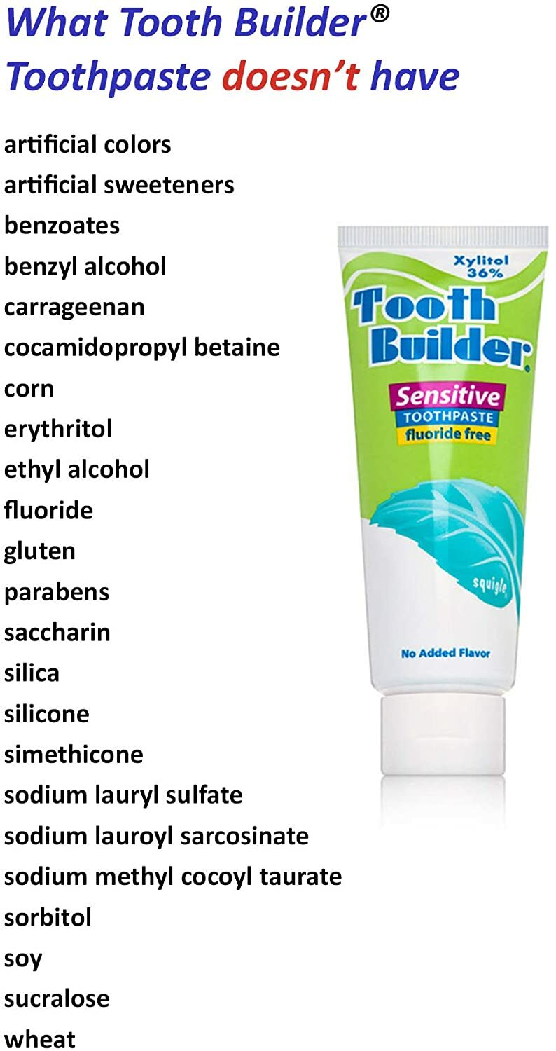 Squigle Tooth Builder Sensitive Toothpaste, Prevents Canker Sore - 4 Oz - 6-Pack