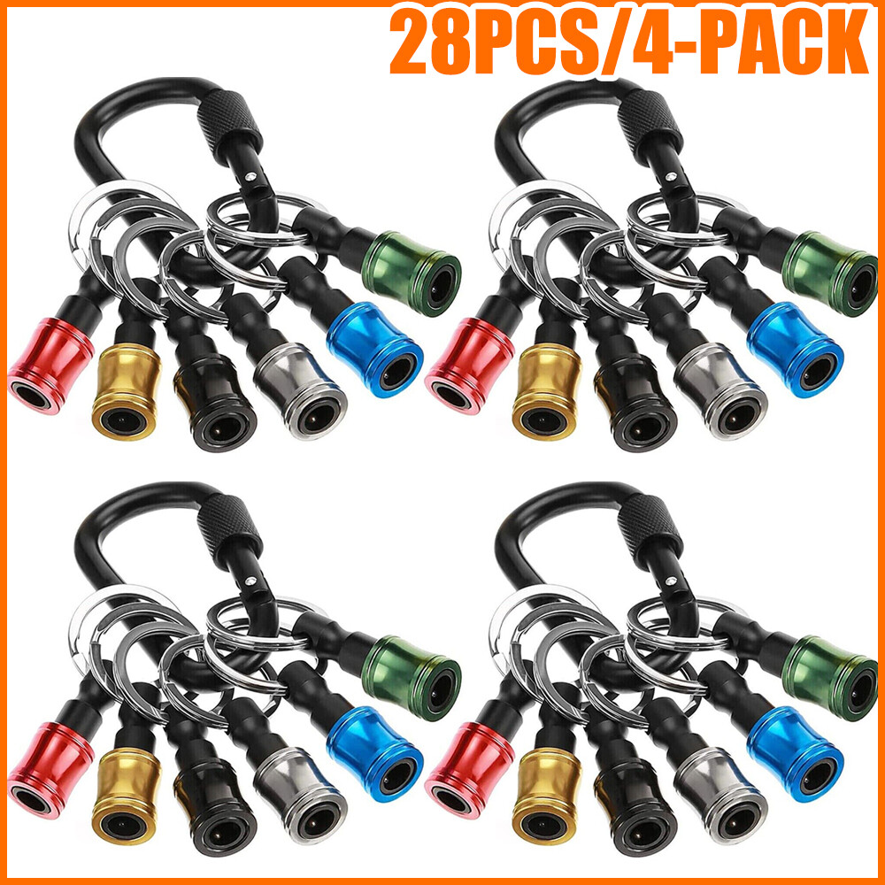 New 1/4" Hex Shank Quick Release Keychain Screwdriver Drill Bit Holder Bit set