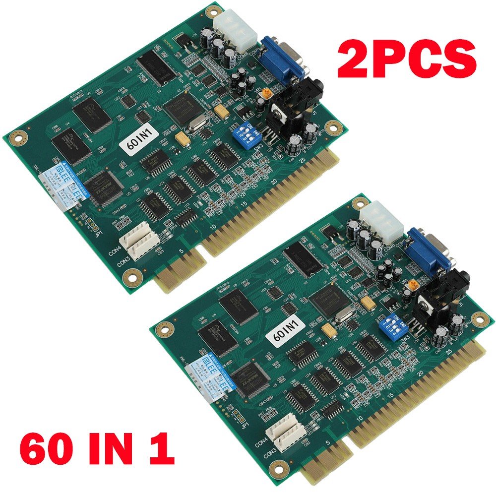 2x 60 In1 Multicade PCB Board CGA/VGA Output For Classic Jamma Arcade Game US