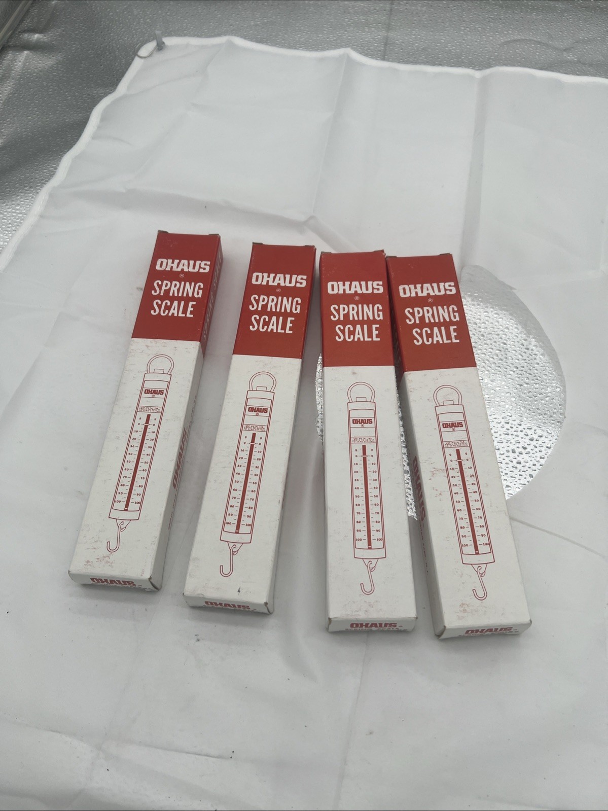 4 Vintage Ohaus 8265-M Spring Scale 2000g X 20g Made in USA Fishing Tool NOS NEW