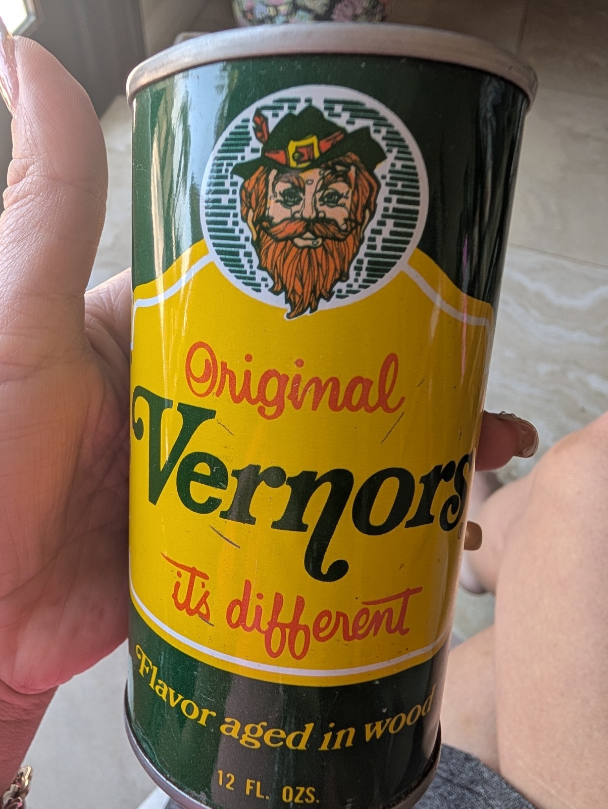 Vintage 70's Vernors 12oz Wide Seam Soda Can-Detroit Mich