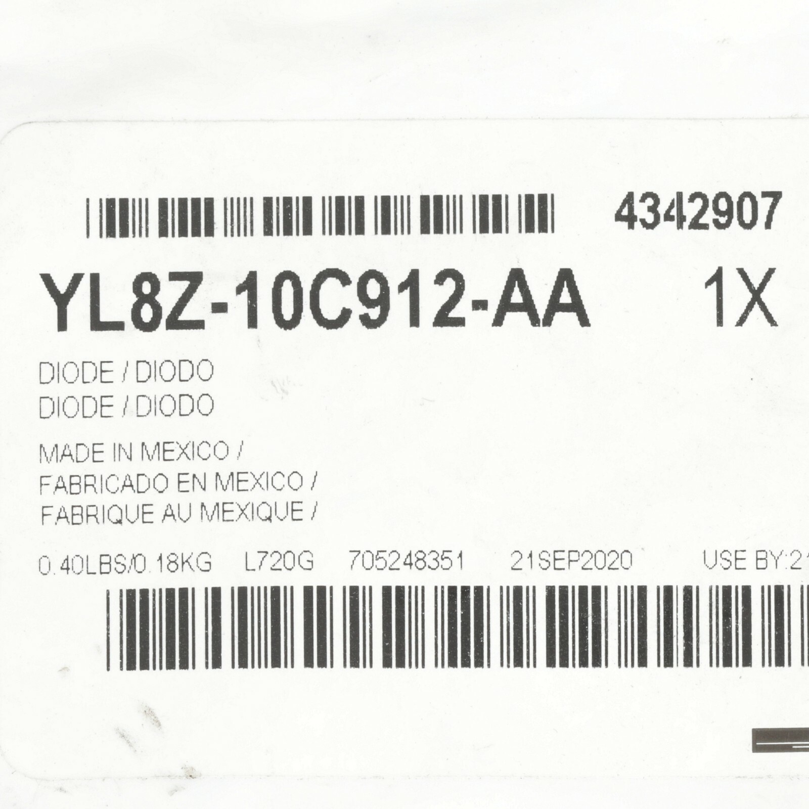 Genuine Ford Multi Purpose Inline Diode YL8Z-10C912-AA