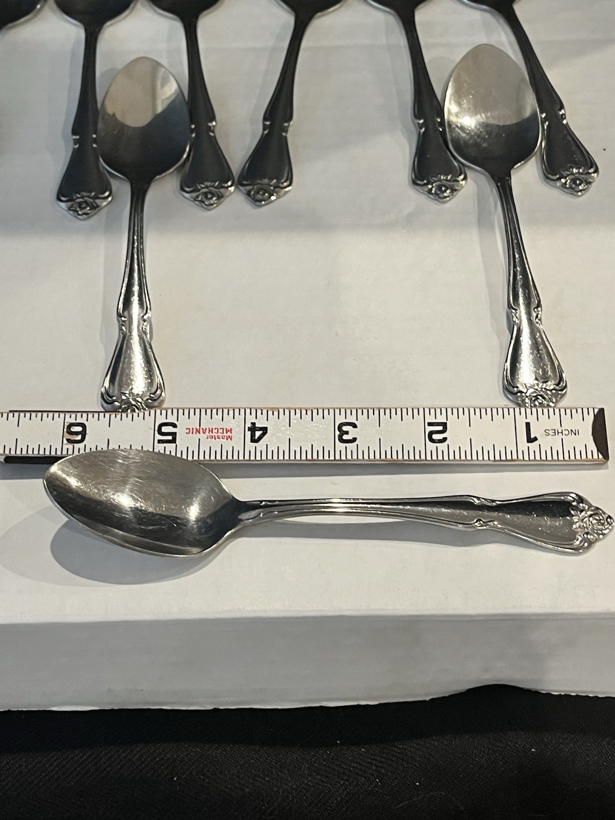 Rogers Arbor Rose Teaspoons Stainless Glossy $3 Each Pc, 6”