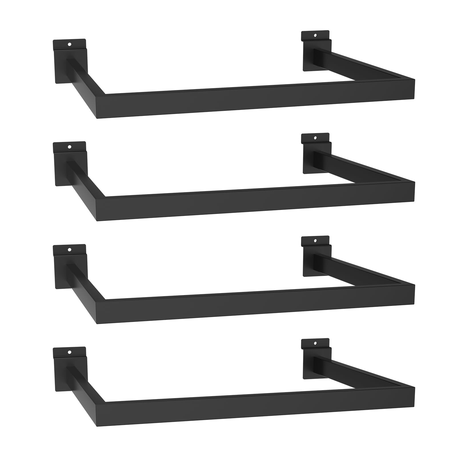 4-Pack U-Shaped Slatwall Hangrail Tubing - 16x12 Inch Rectangular Display