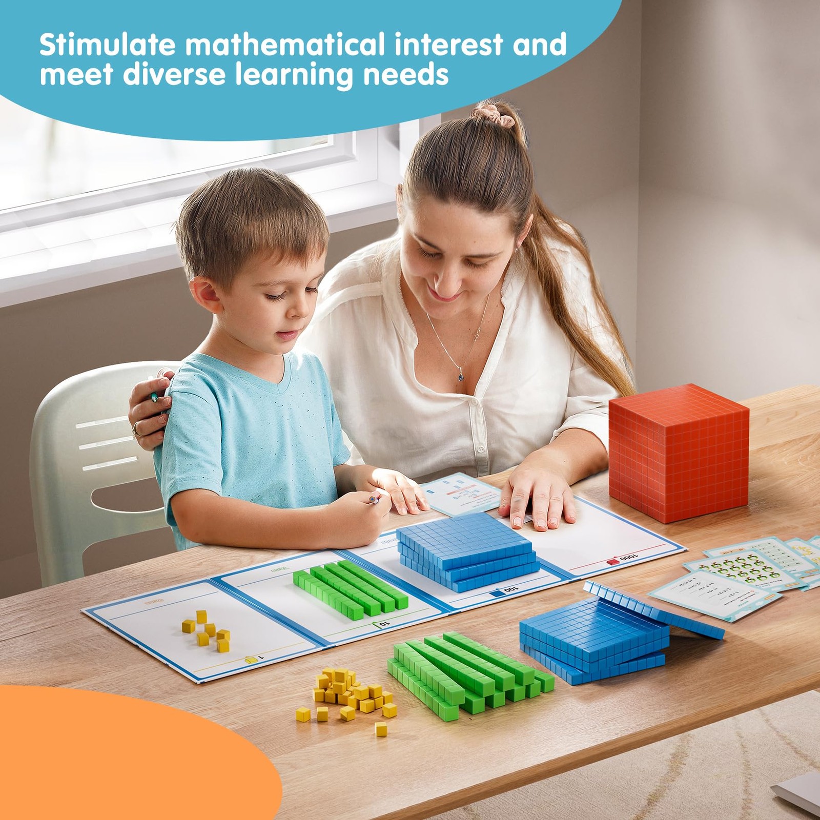 stochastic box Plastic Base Ten Blocks 143 pcs Place Value Blocks Kindergarte...