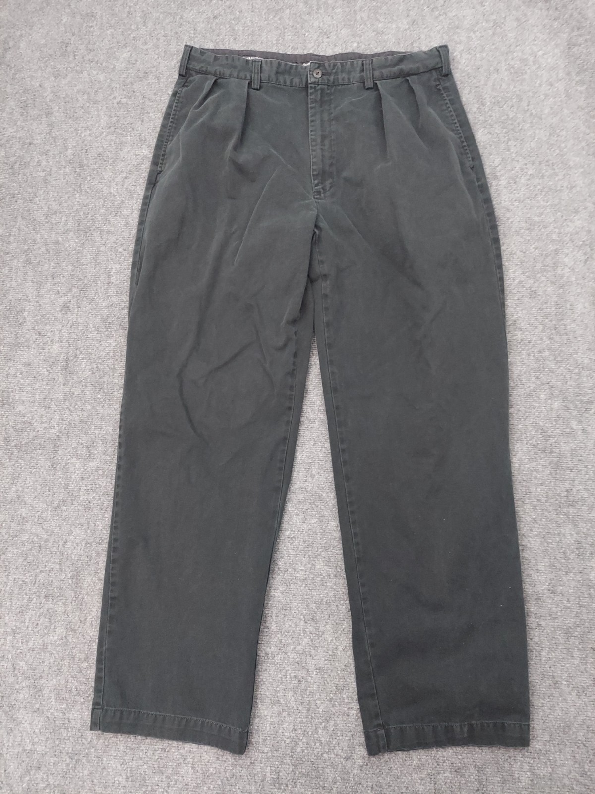 Polo Ralph Lauren Chino Pants Mens 38x32 Black Pleated Casual Cotton Khakis