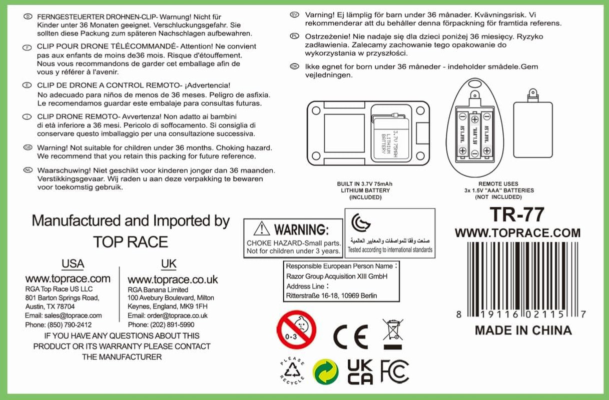 Drone Clip Remote Control Object Launcher - Drone Drop Release Device, Fits Most