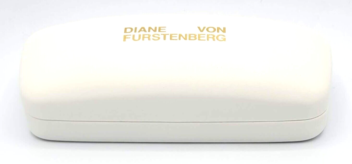 **SMALL** - NEW AUTHENTIC - DIANE VON FURSTENBERG - WHITE - HARD SUNGLASSES CASE