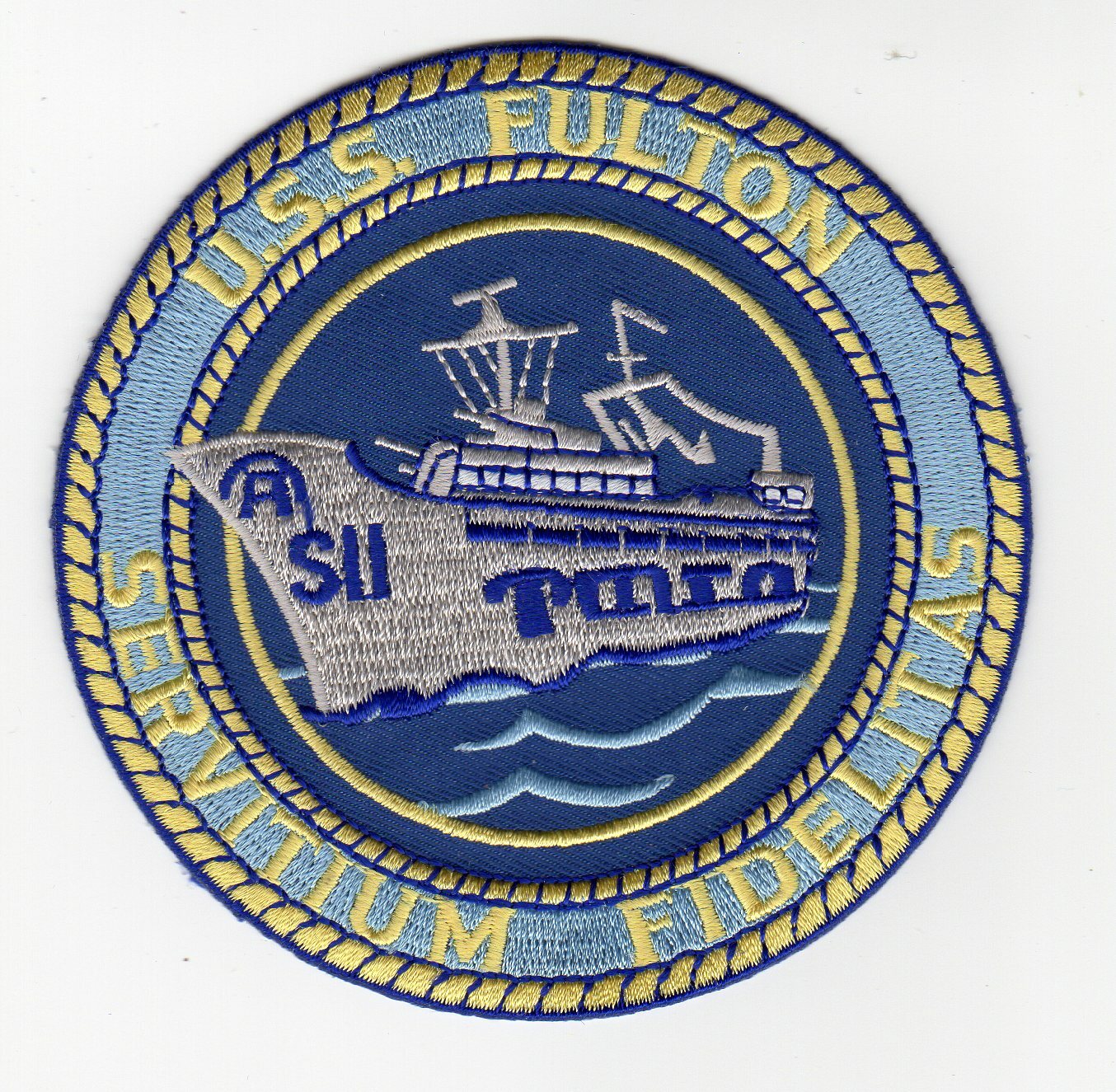 USS Fulton AS 11 - Servitium Fidelitas" - Submarine Tender - 4 in - BCP b529