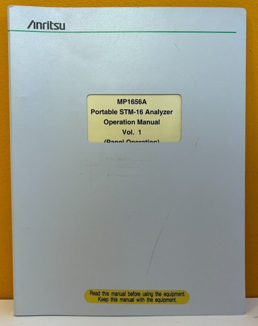 Anritsu M-W1092AE-7.0 1997 MP1656A Portable STM-16 Analyzer Vol. 1 Oper. Manual.