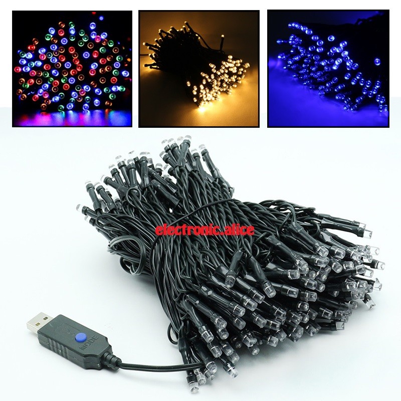 DC5V 100LED 10M, 200LED 20M USB Powered safe Portable led string light 8 Modes