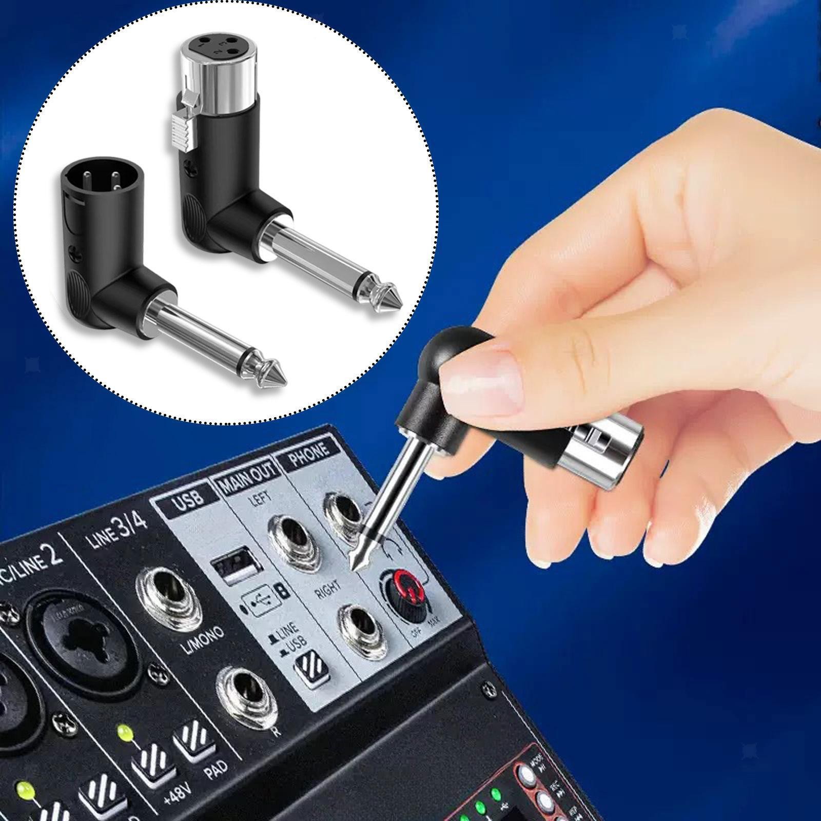 XLR 3 Pin Female Male to 1/4" 6.35mm Adapter Converter Portable Compact Sturdy