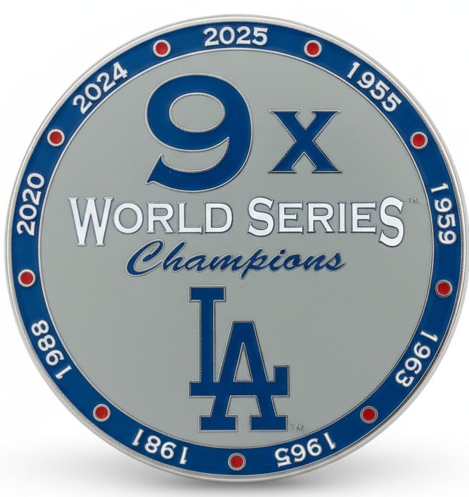 Los Angeles Dodgers 9-Time World Series Champions Pin - Limited 1,000