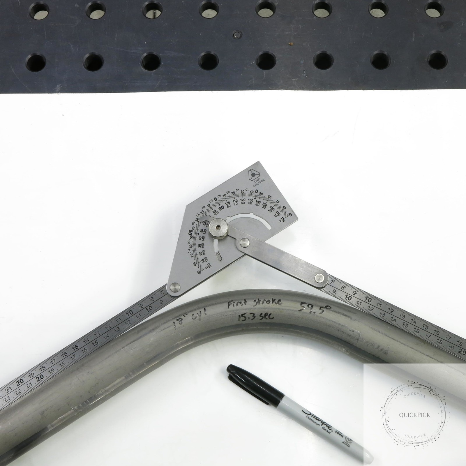 Angle Finder IV, Stainless Steel Protractor 0-180 degrees, Measures inside or
