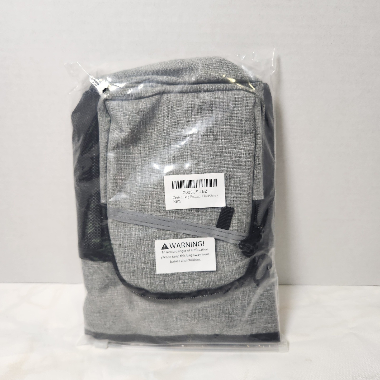 Crutch Bag Pouch Gray Water Resistant Drink Pouch Caddy Tote Unisex Adults Kids
