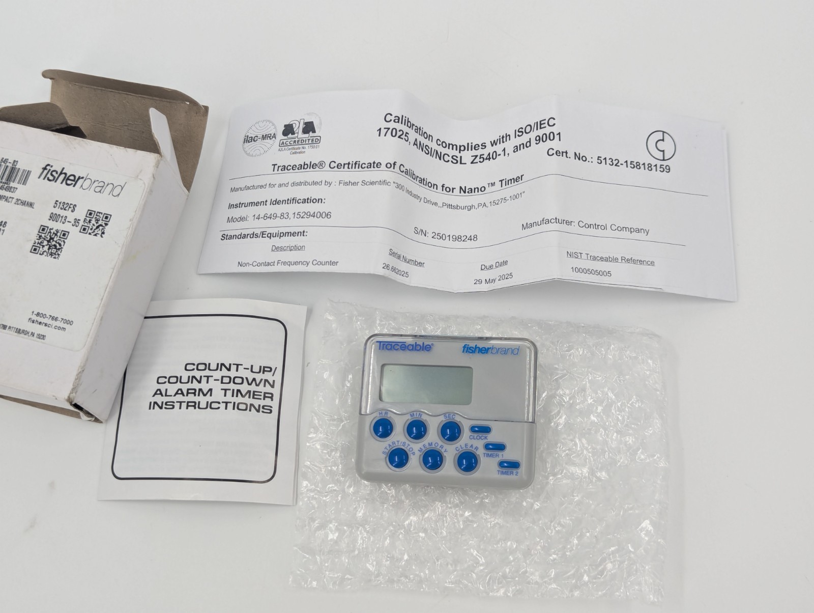 Fisherbrand Traceable LCD Nano Timer Counter Compact 2 Channel with Alarm