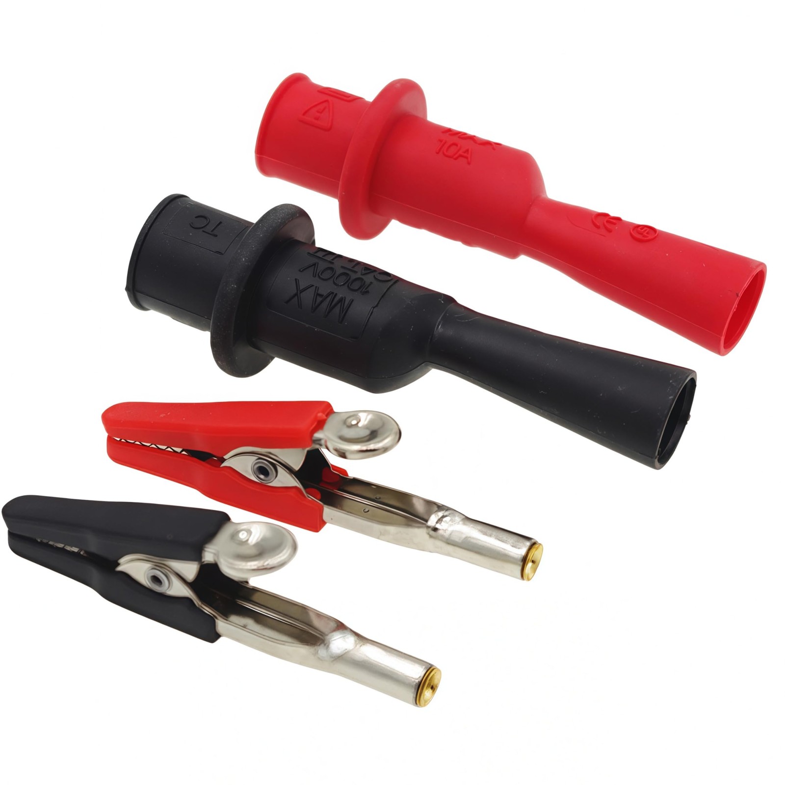 TestHelper AC15 Insulated Test Probe Push On Alligator Clips Red,Black