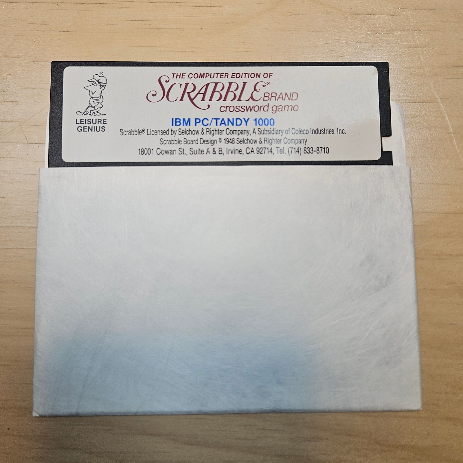 5.25 Floppy Disk Computer Edition of Scrabble Crossword Game IBM PC Tandy 1000
