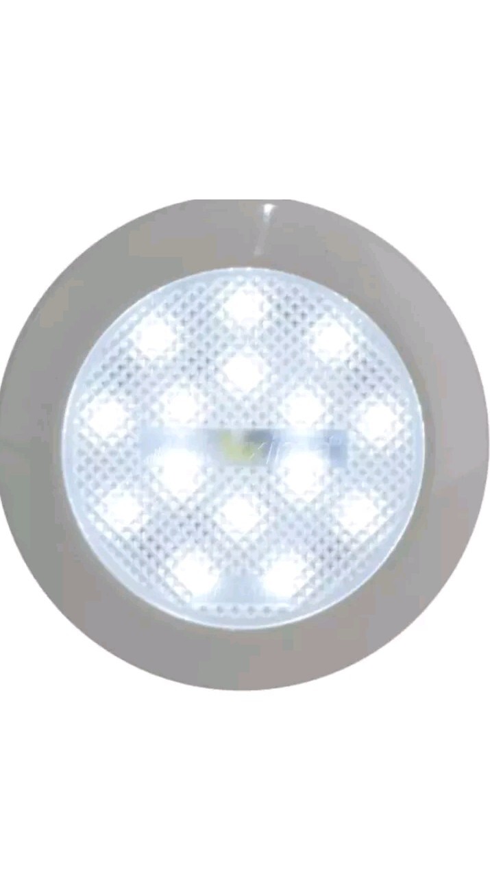 2 Pc MAXXIMA M84441 3" 15-LED ROUND INTERIOR CARGO LIGHT w/WHITE Bezel