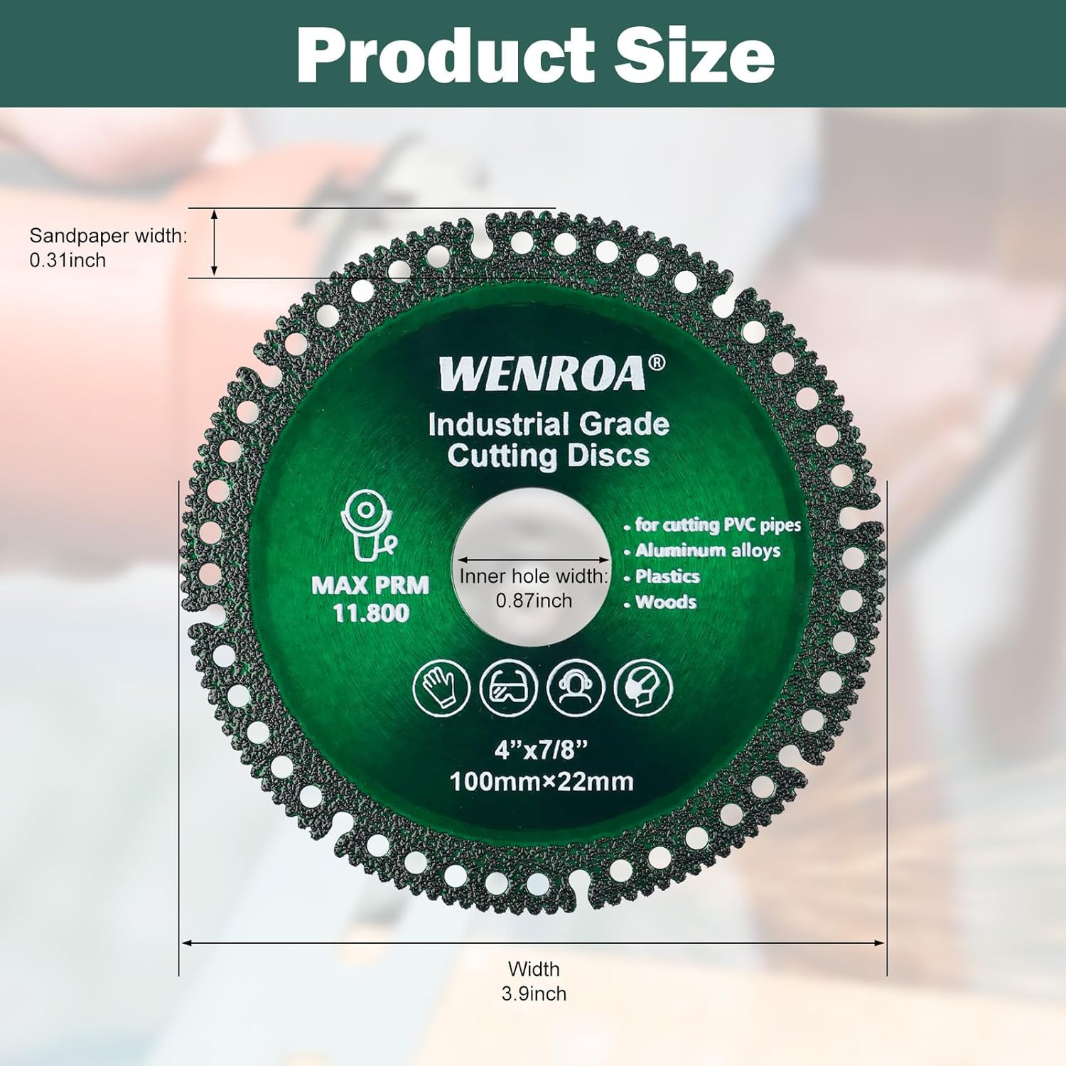 2 Pack 4" Indestructible Disc for Grinder, Angle Grinder Cutting Disc Fits 7/8"