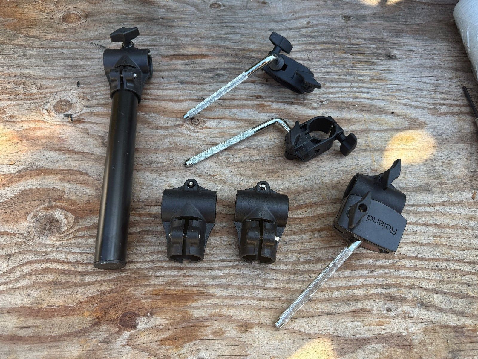 Roland UNBREAKABLE V Drum Rack Clamp Arm Bar Mounts T Clamps 1.5" + snare Arm