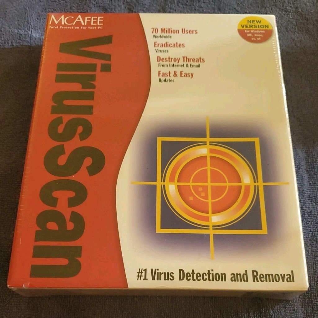 MCAFEE Virus Scan Anti-Virus Scan Software Windows 95 98 ME 2000 NT NIB Sealed