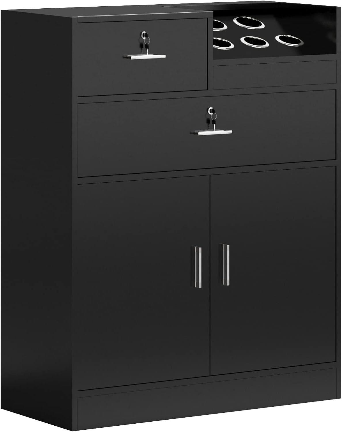 Barber Cabinet Storage Station Beauty Hair Styling Table for Salon Utility Unit